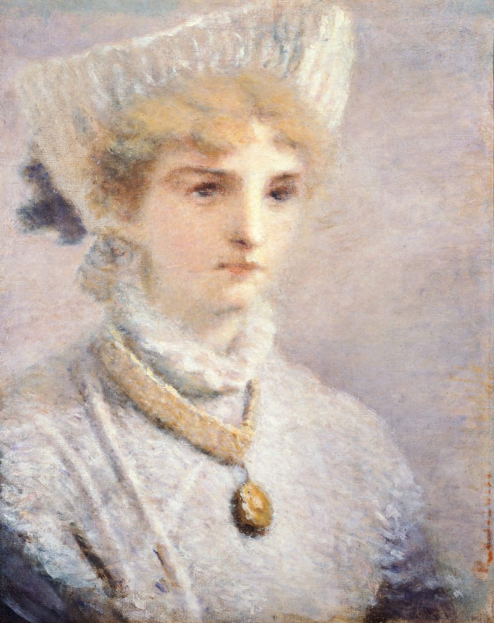 白衣女孩 作者 Daniele Ranzoni (1843-1889) 作者 丹妮尔兰佐尼