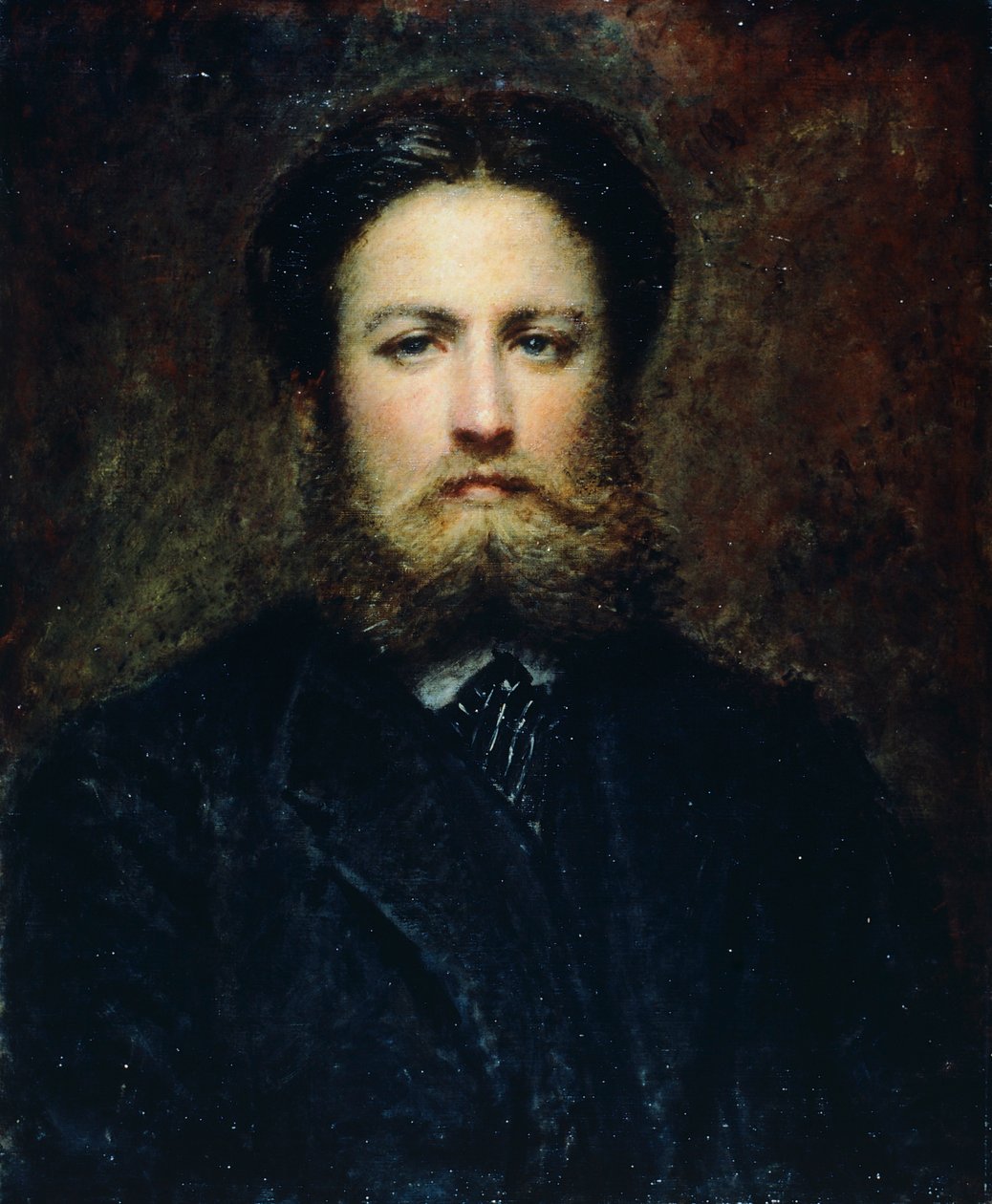 一个年轻人的肖像，丹尼尔·兰佐尼（Daniele Ranzoni，1843-1889），布面油画。 作者 丹妮尔兰佐尼