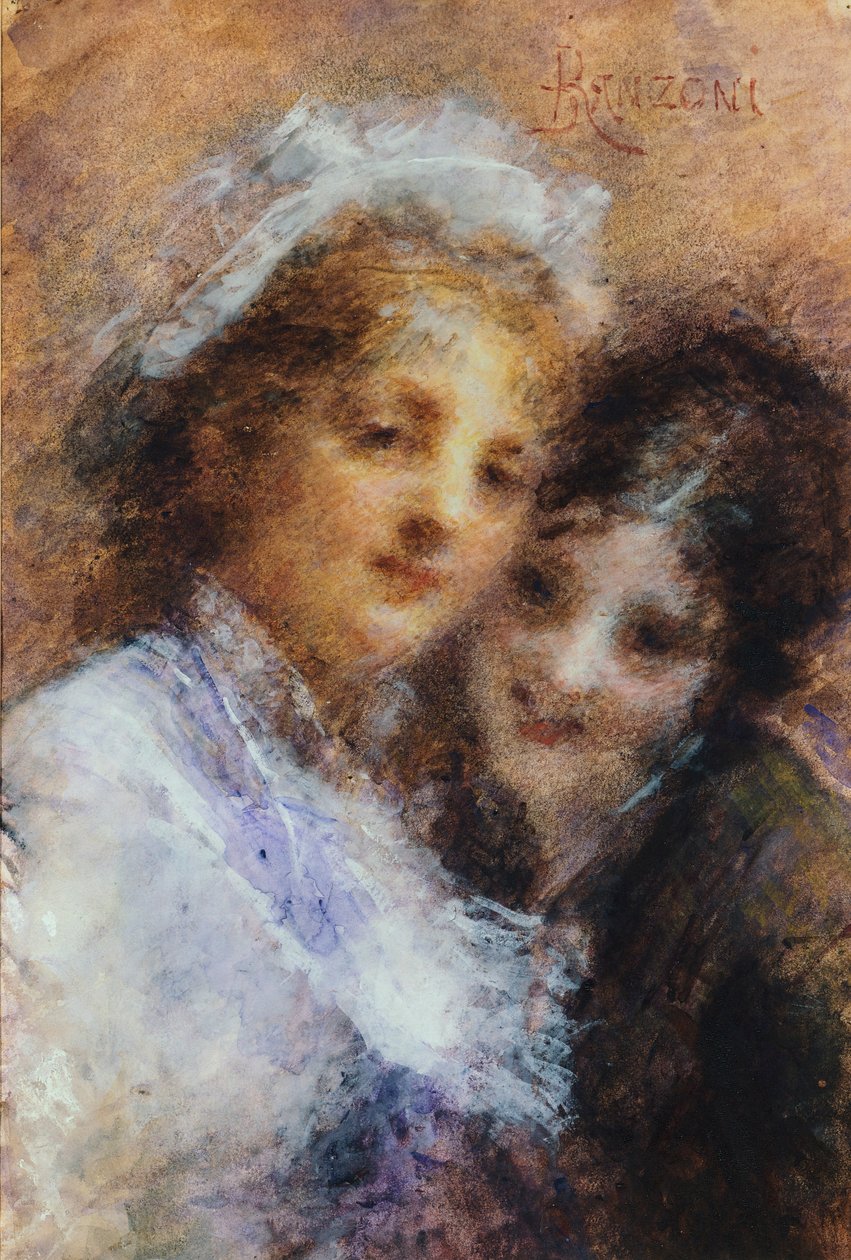 Vercesi sisters by Daniele Ranzoni (1843-1889) 作者 丹妮尔兰佐尼