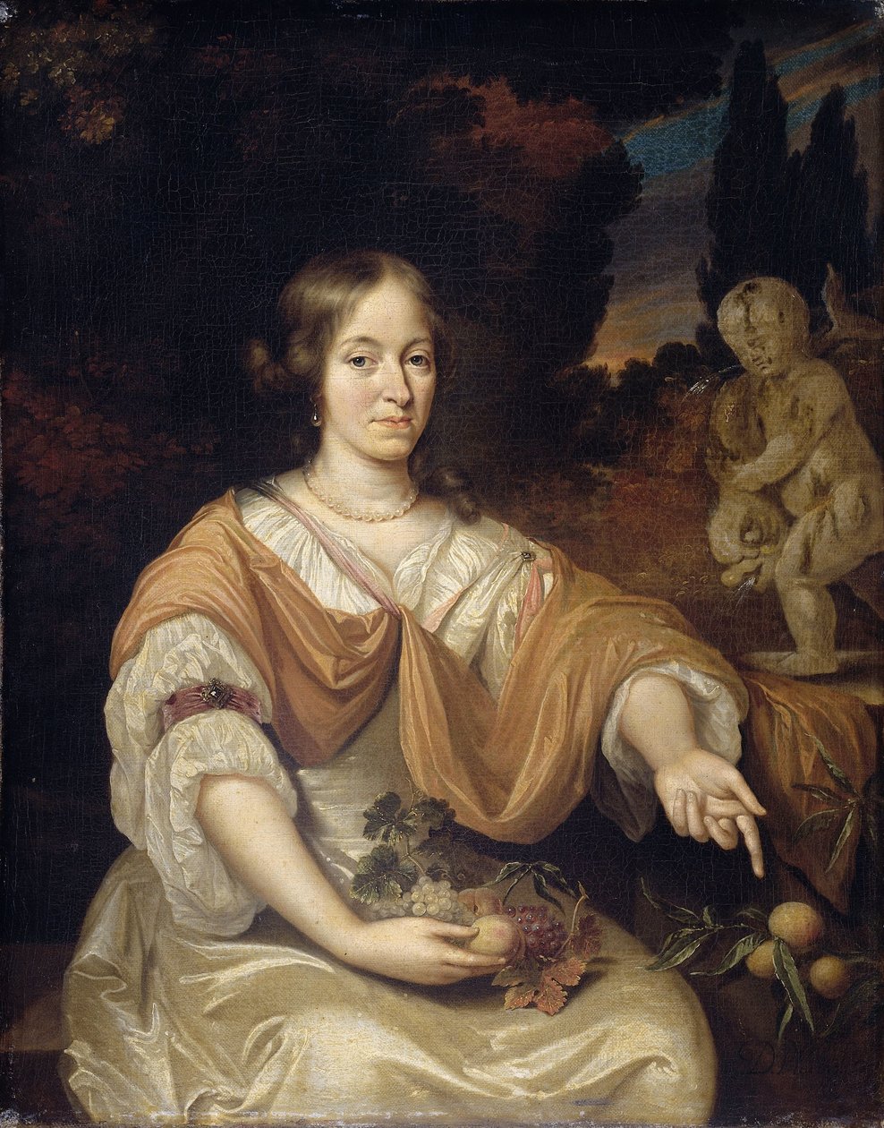 萨拉·波特蒂 (1651-1705)，约翰·范·博霍文的妻子 作者 丹尼尔·哈林