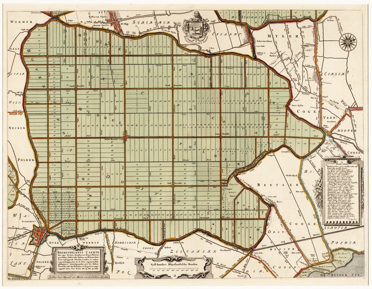 Beemsterlants Caerte，Beemster，荷兰的历史地图 作者 丹尼尔·范布赖恩（Daniëlvan Breen）