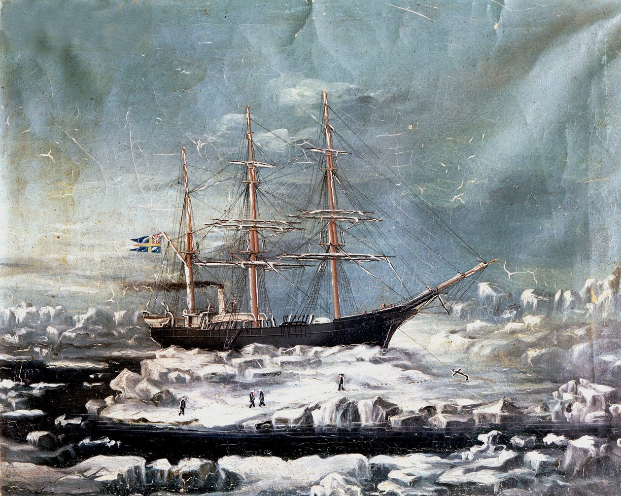 芬兰探险家的船，Nils Adolf Erik，Baron Nordenskjold，1880年 作者 丹麦学校