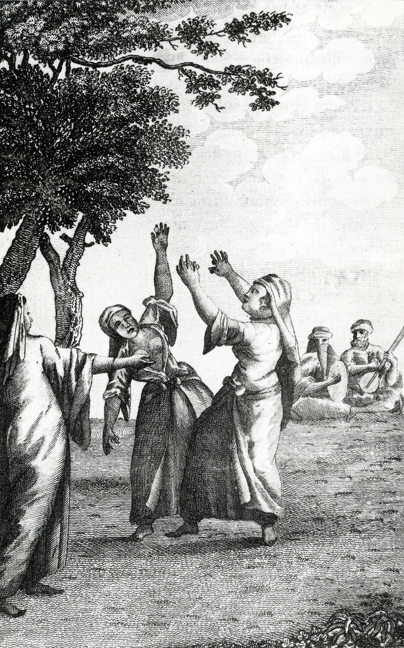 埃及的舞女，取自尼布尔斯1792年通过阿拉伯和其他东方国家旅行 作者 丹麦学校