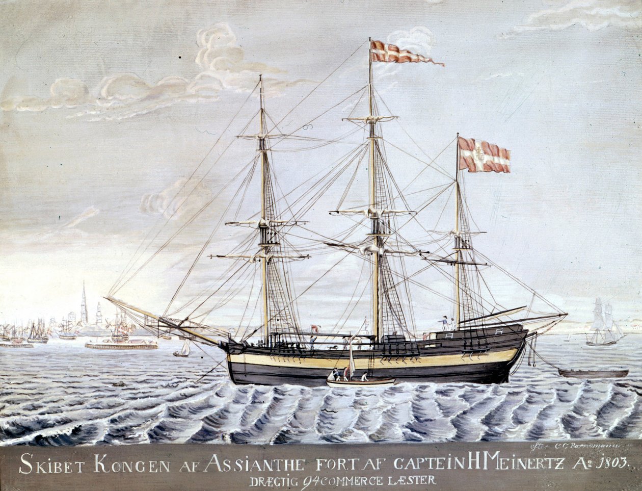Slership“亚洲的Konigin”1803.丹麦埃尔西诺海事博物馆 作者 丹麦学校