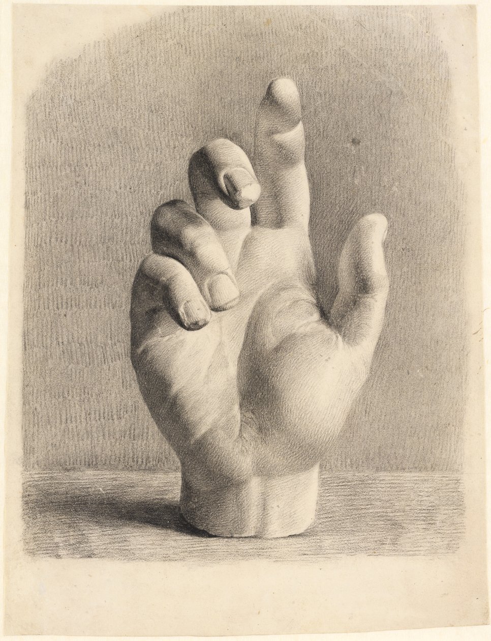 石膏后绘制的一只手 作者 Dankvart Dreyer