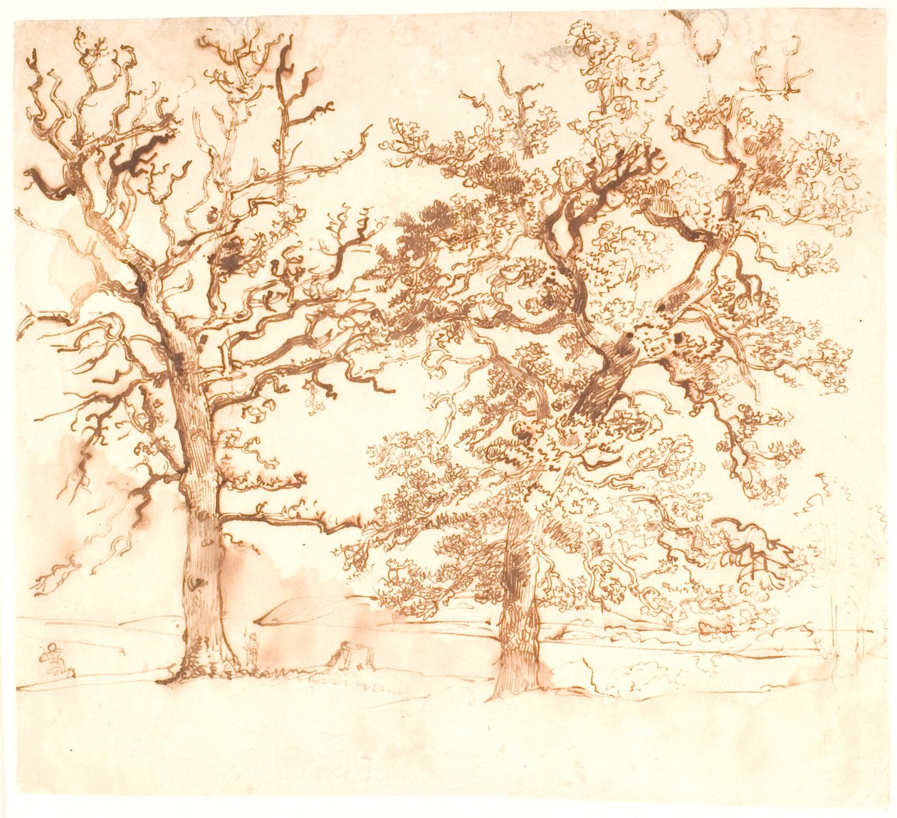 前景为大橡树的景观 作者 Dankvart Dreyer