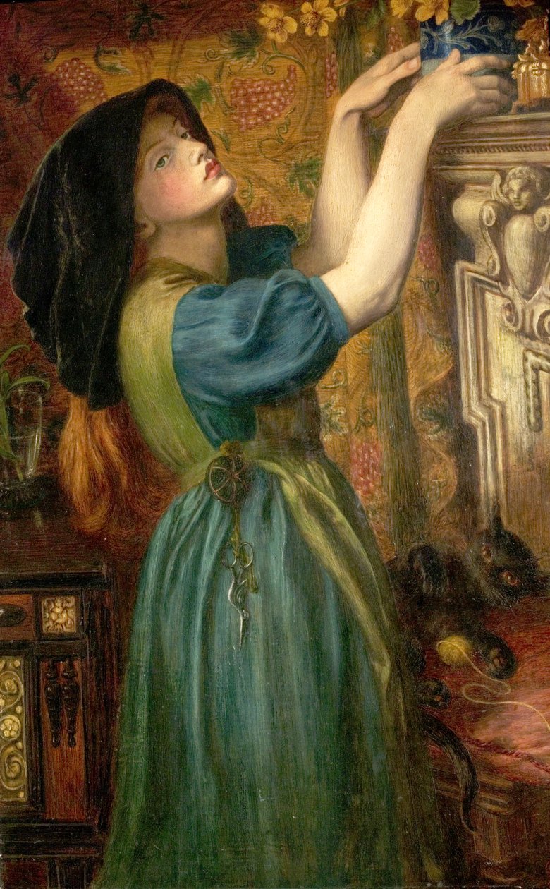金盏花（The Bower Maiden，Fleur-de-Marie），1874年 作者 但丁·加布里埃尔·查尔斯·罗塞蒂