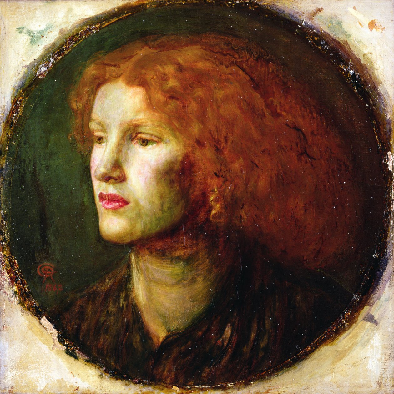 Fanny Cornforth的肖像，1860年 作者 但丁·加布里埃尔·查尔斯·罗塞蒂