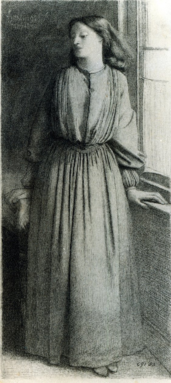 伊丽莎白·西达尔，1854年5月（钢笔墨水） 作者 但丁·加布里埃尔·查尔斯·罗塞蒂