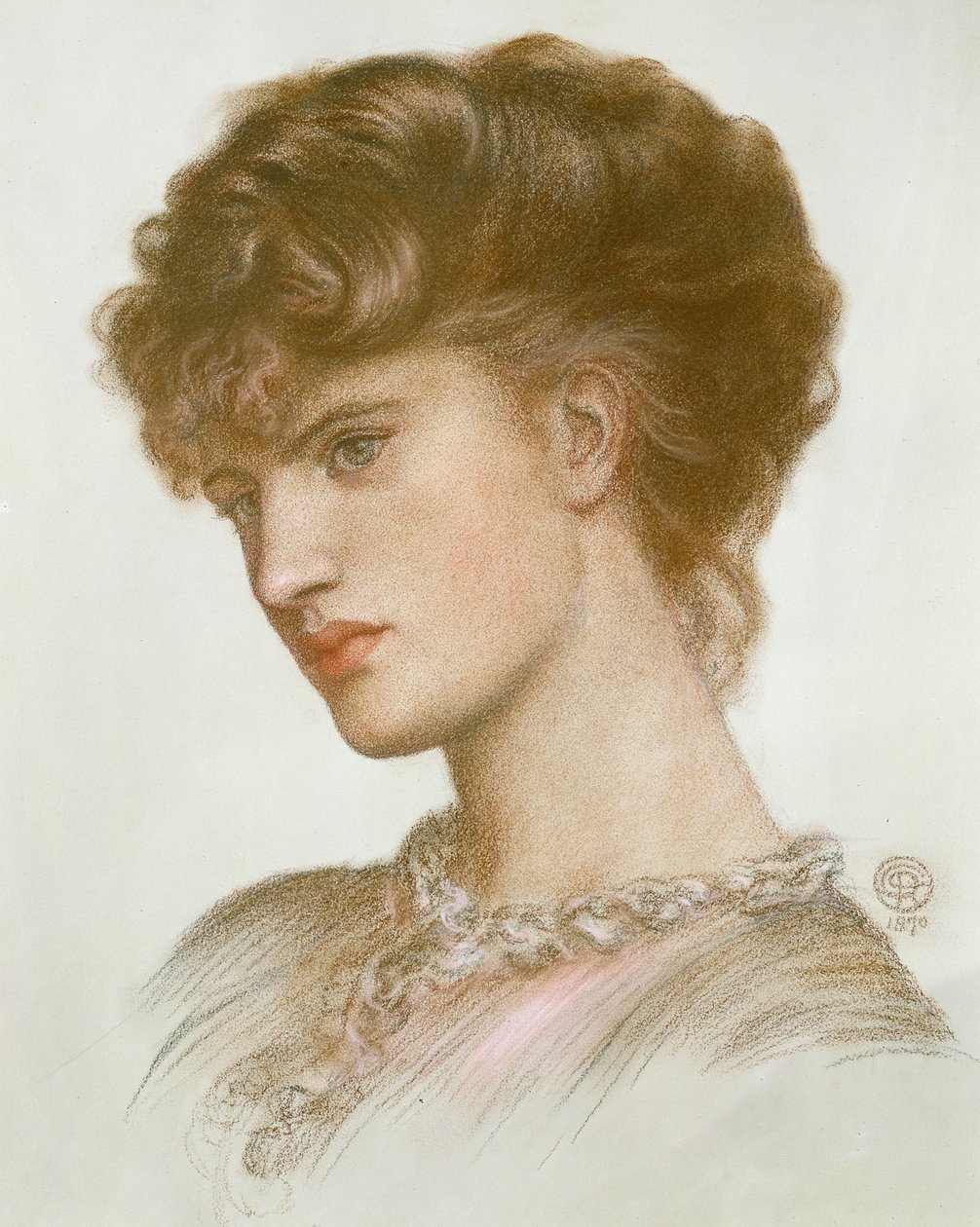 Aglaia Coronio（nee Ionides）1870年的肖像（粉笔在纸上） 作者 但丁·加布里埃尔·查尔斯·罗塞蒂
