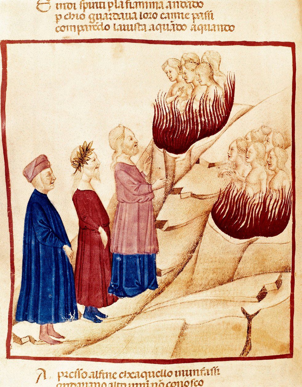 Purgatory: Dante and Virgil, miniature 作者 但丁·阿利吉耶里（Dante Alighieri）