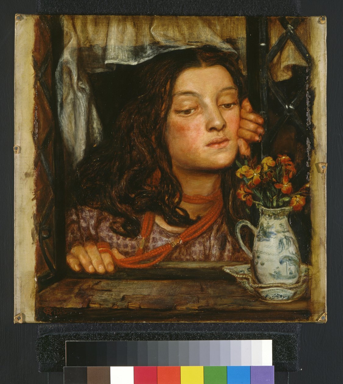 格子的女孩，1862年 作者 但丁·加布里埃尔·查尔斯·罗塞蒂