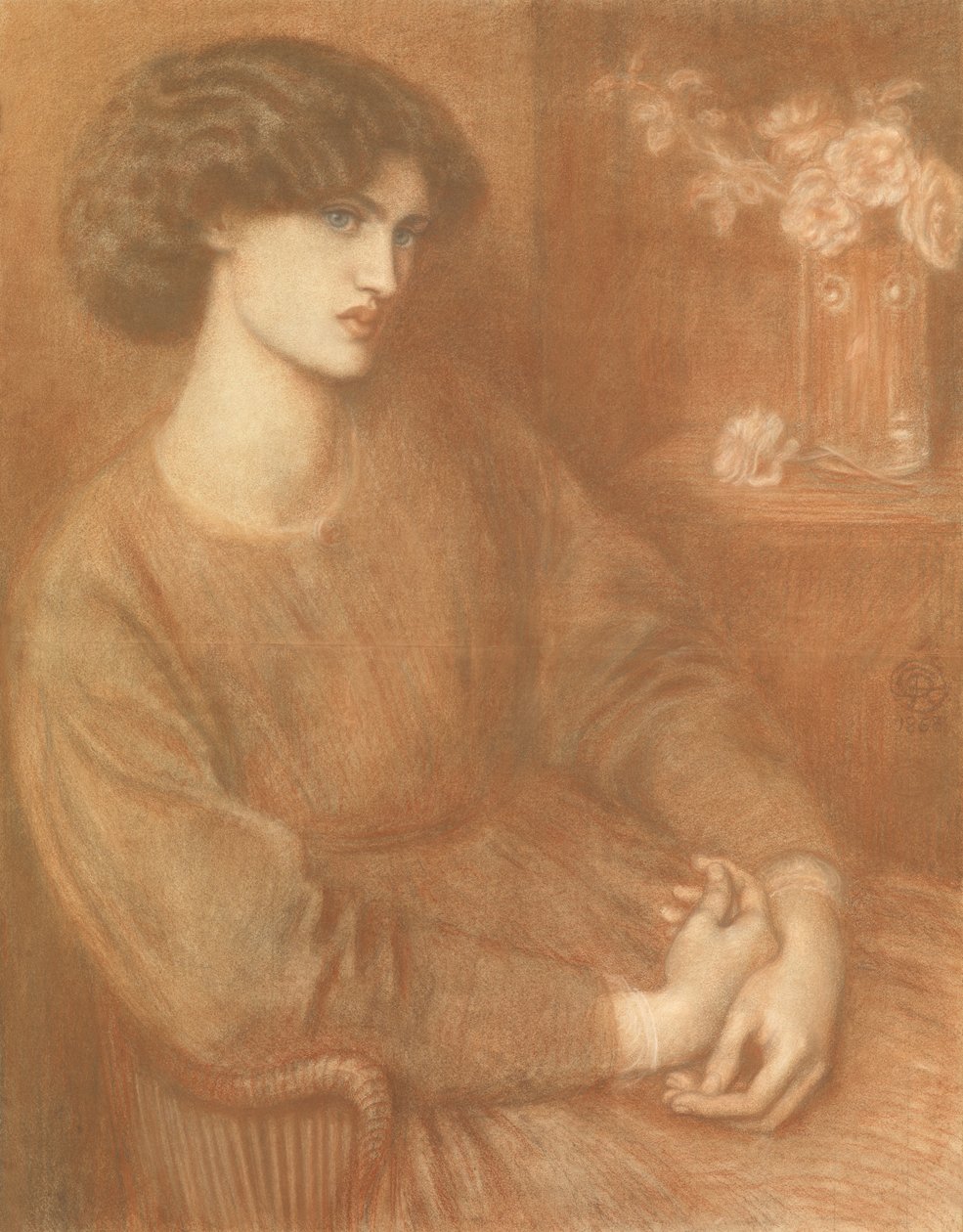 简·莫里斯，1868年（彩色粉笔） 作者 但丁·加布里埃尔·查尔斯·罗塞蒂