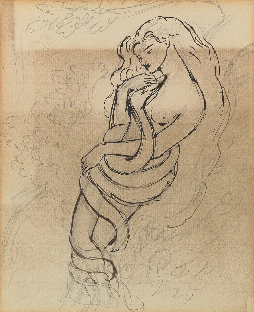 莉莉丝女士，c。 1869 年（纸本铅笔、钢笔和棕色墨水） 作者 但丁·加布里埃尔·查尔斯·罗塞蒂