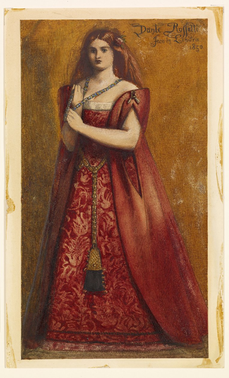 身着红衣[Dressed in Red] 作者 但丁·加布里埃尔·罗塞蒂