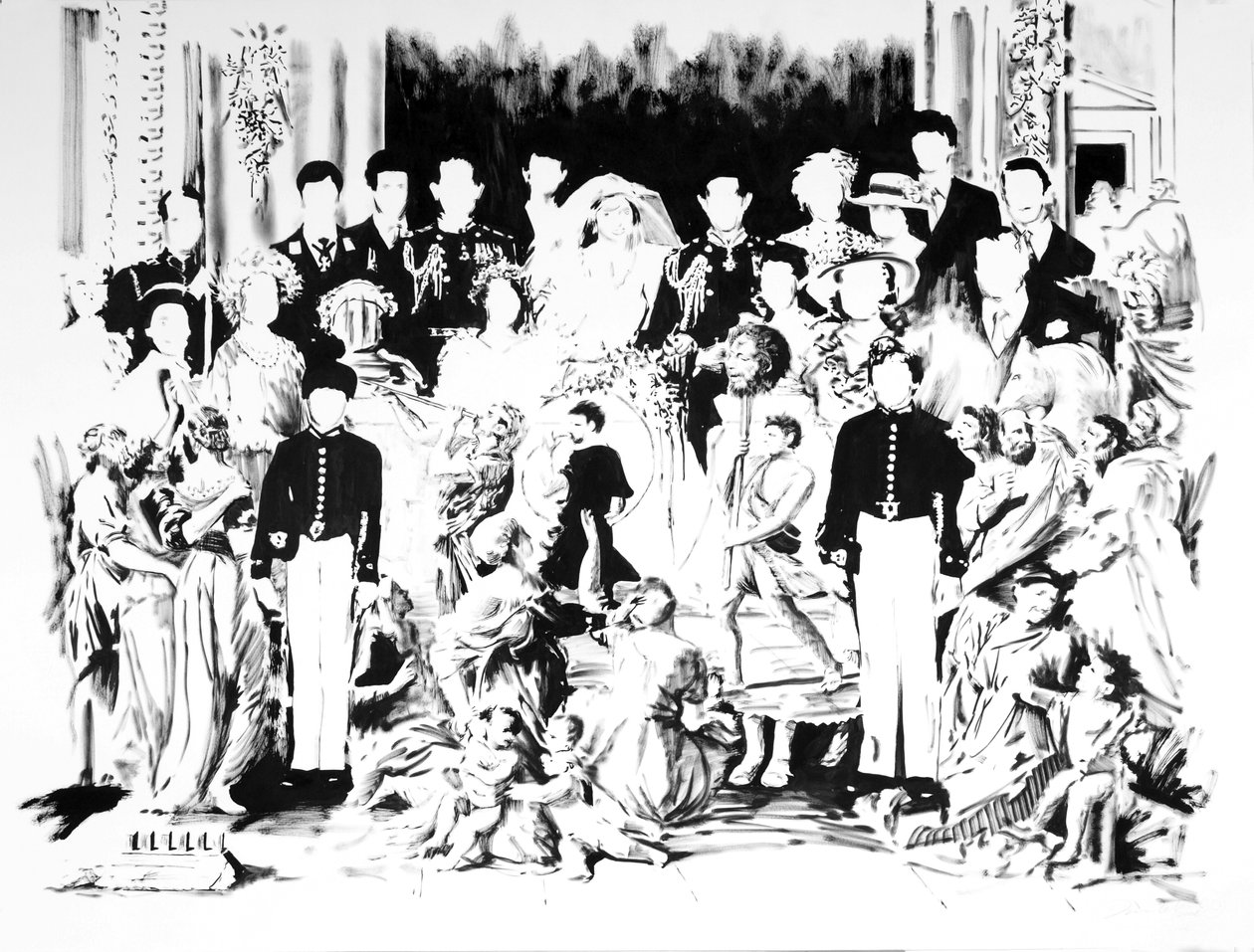 查尔斯和黛的歌谣》，2006 年（茚满墨水，纸面） 作者 达伦·科菲尔德