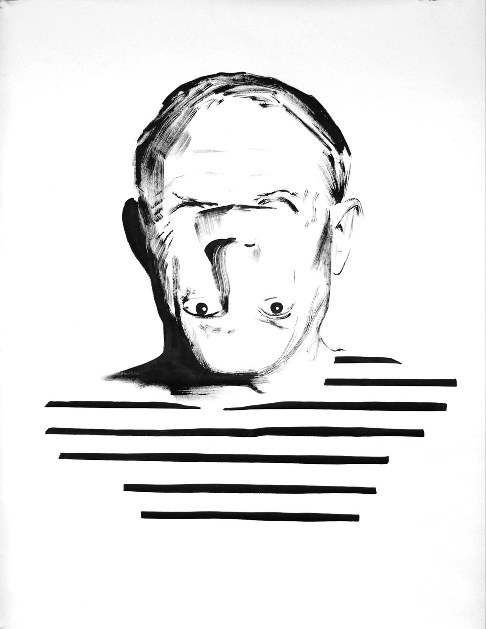 作为巴勃罗-毕加索》，2012 年（纸本水墨画） 作者 达伦·科菲尔德