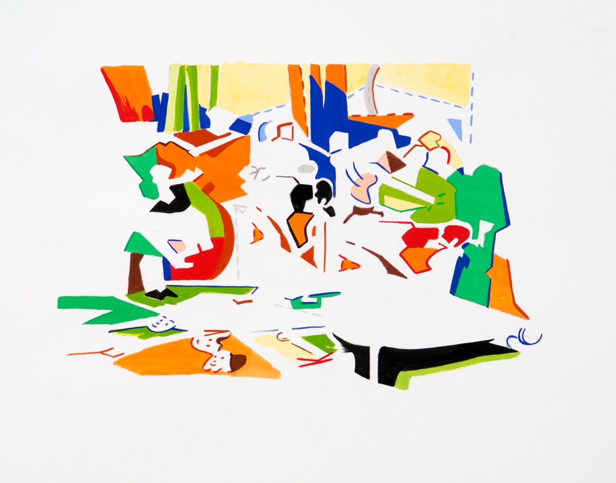潘的盛宴（风景），2019年（纸上水粉画） 作者 达伦·科菲尔德