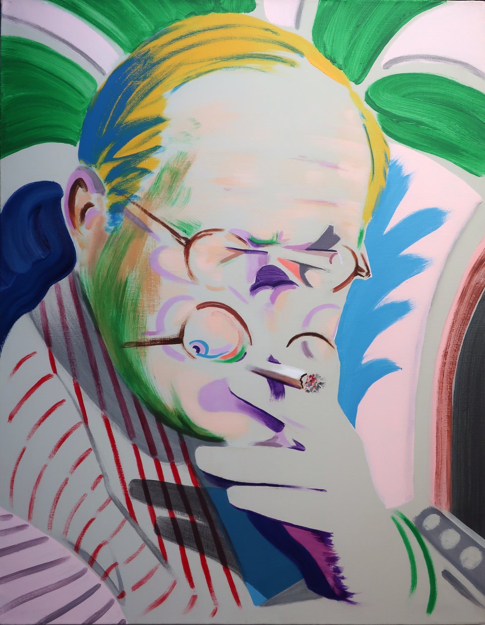 霍克尼喘口气》，2013 年（丙烯酸画布） 作者 达伦·科菲尔德