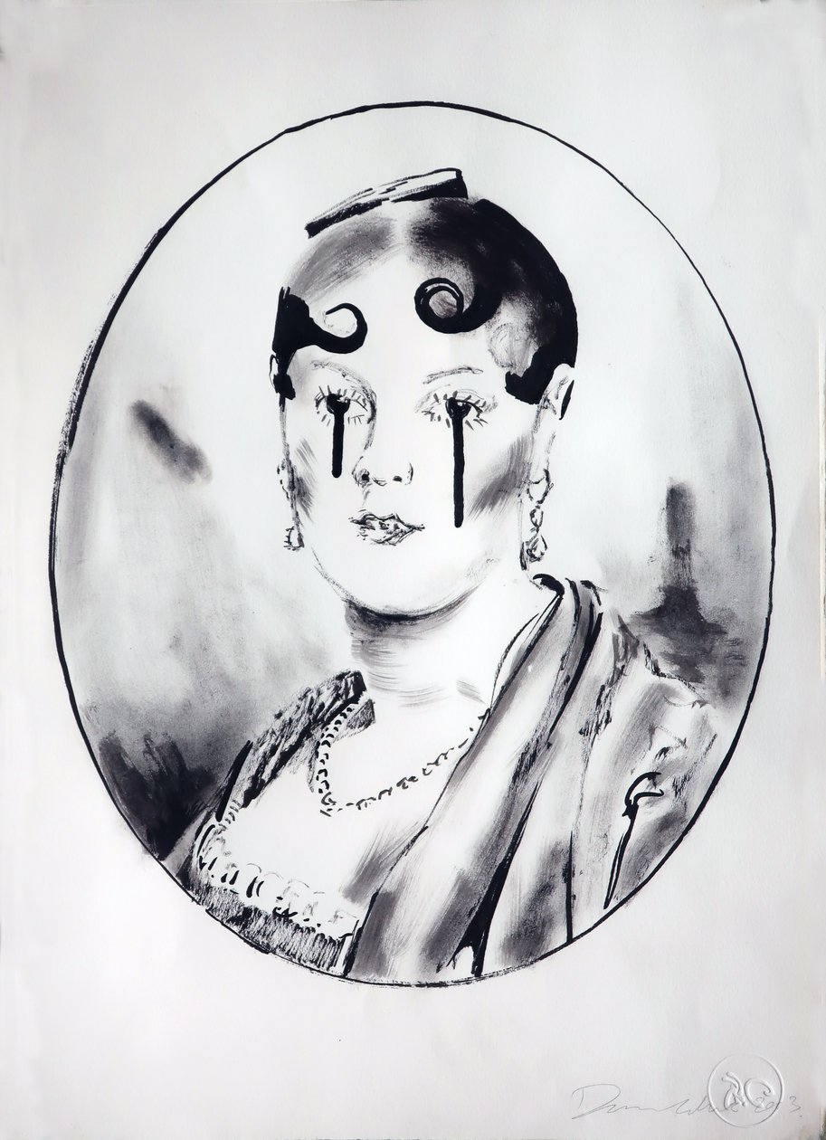 英格尔女孩 4》，2003 年（纸上墨水） 作者 达伦·科菲尔德