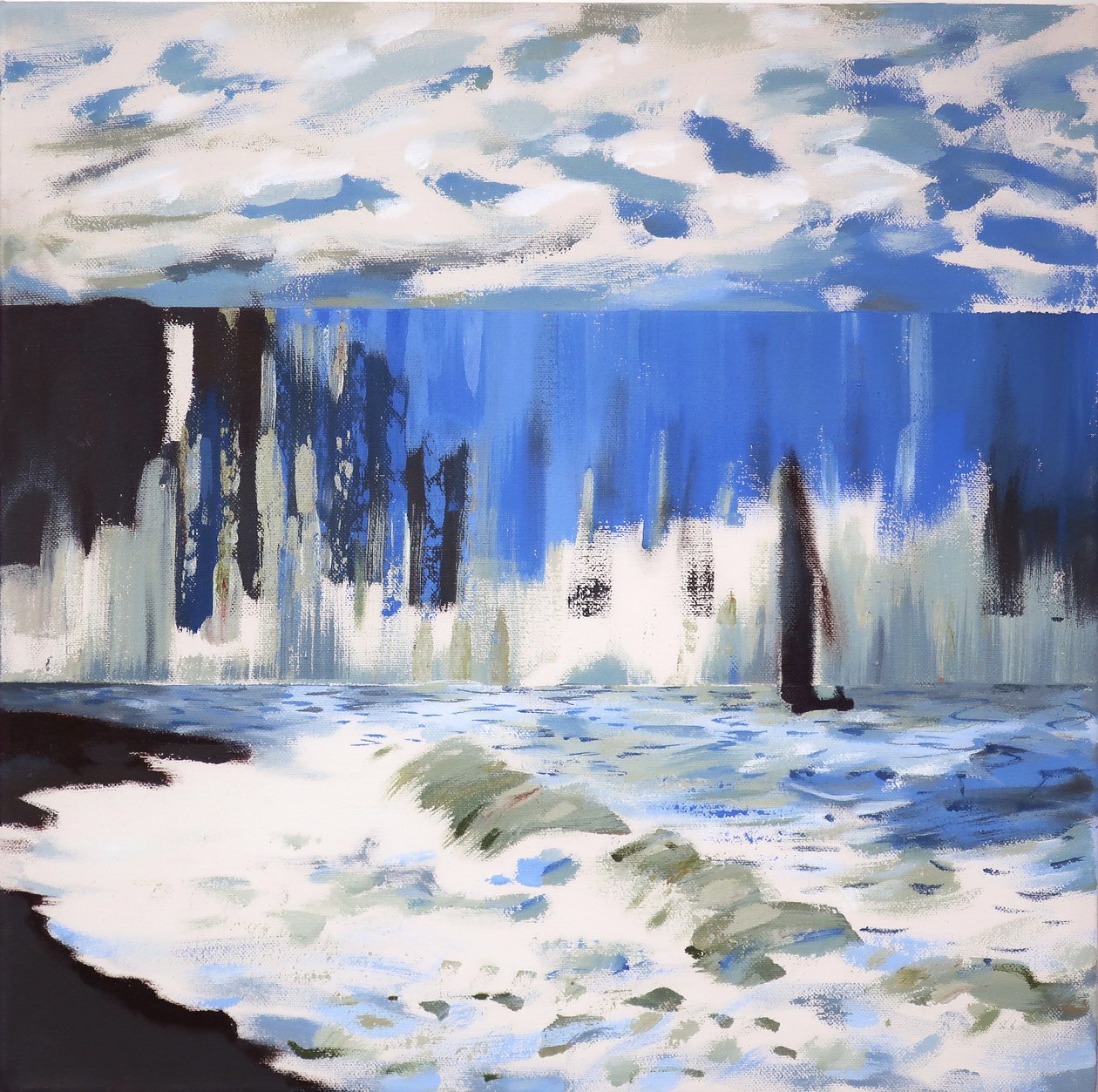 莫奈之后的圣阿德雷斯海，2019 年（布面丙烯画） 作者 达伦·科菲尔德