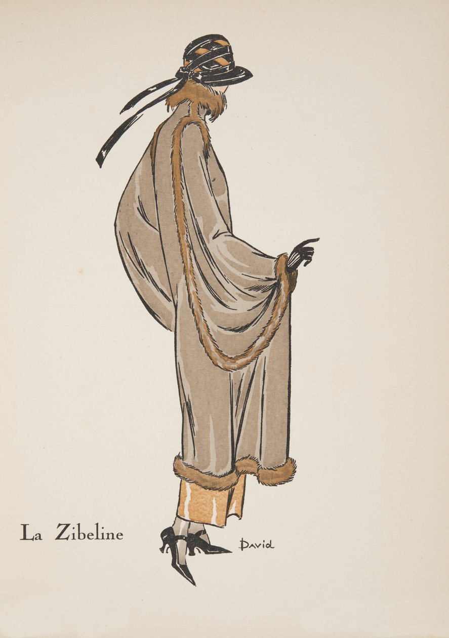 La Zibeline，来自时装系列，1922年（pochoir print） 作者 戴维