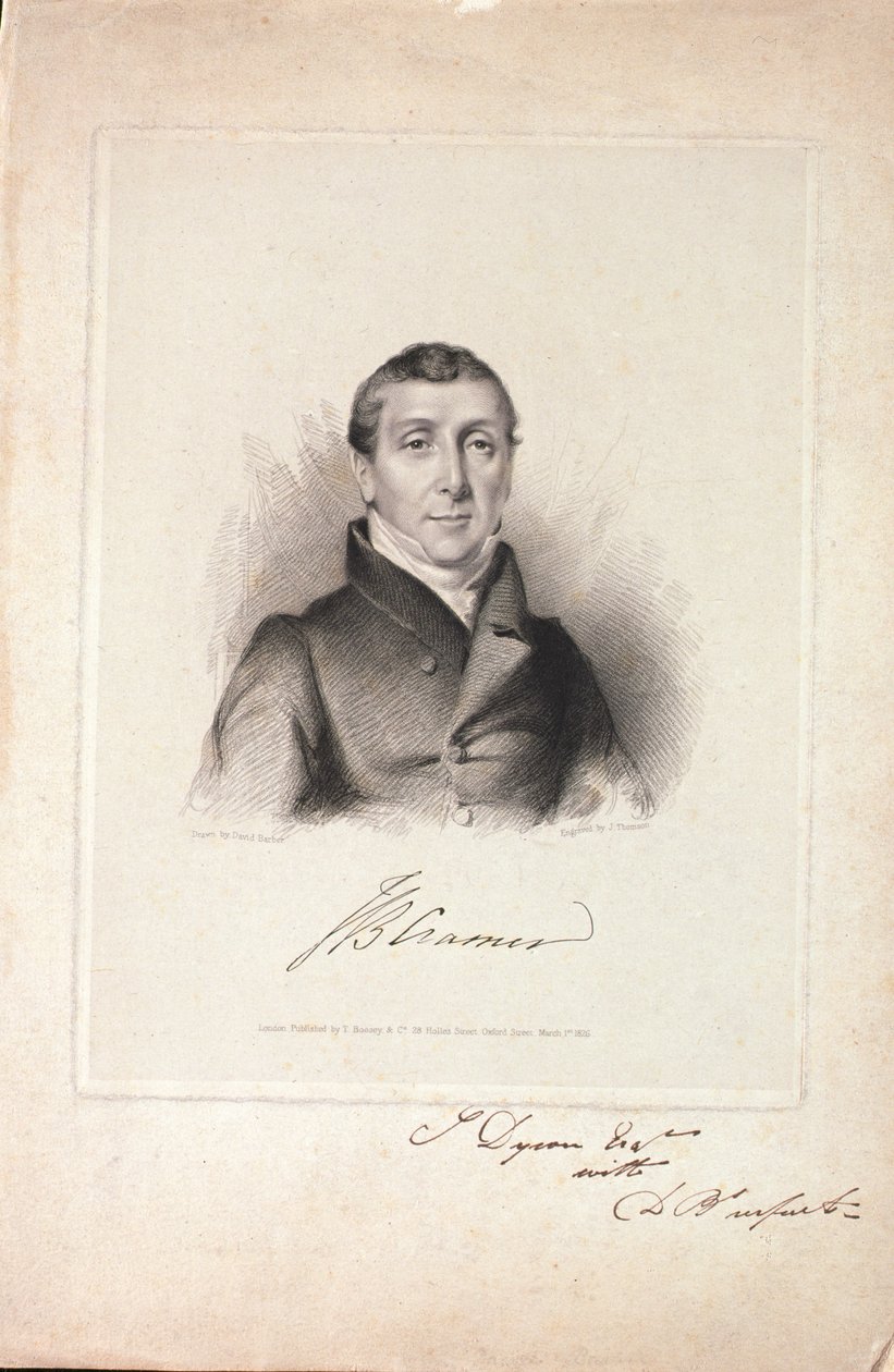Johann Baptist Cramer（1771-1858）由J. Thomson，1826年刻 作者 大卫·巴伯