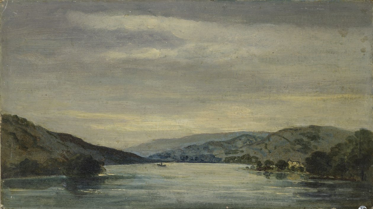 Coniston Water，1838年（碾压板上的油，作为图纸安装） 作者 戴维·查尔斯·雷德