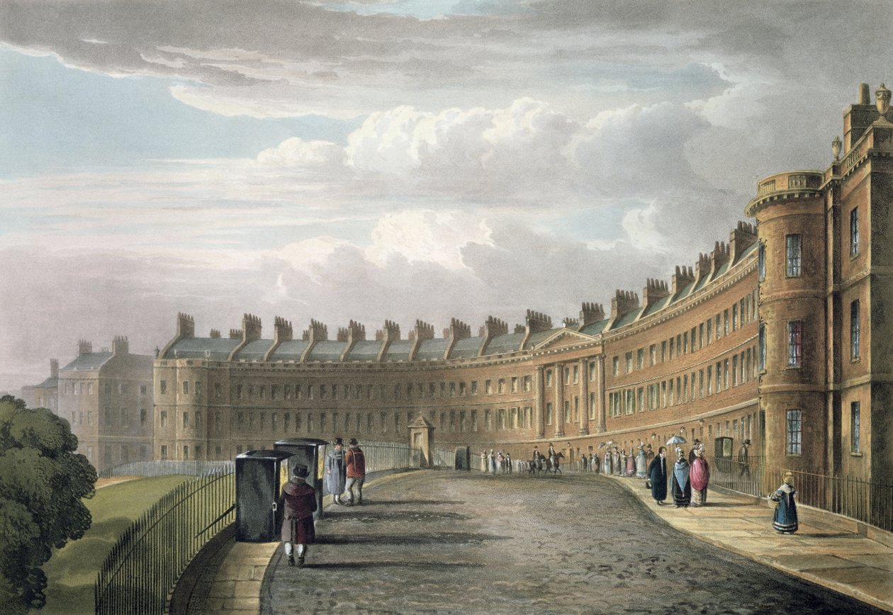 Lansdown Crescent，巴斯，1820年 作者 大卫·考克斯