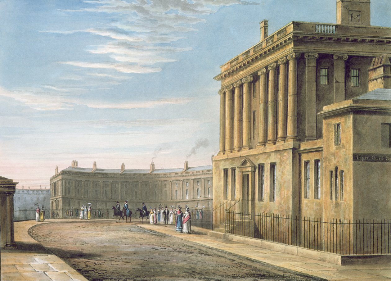 The Royal Crescent，Bath 1820 作者 大卫·考克斯