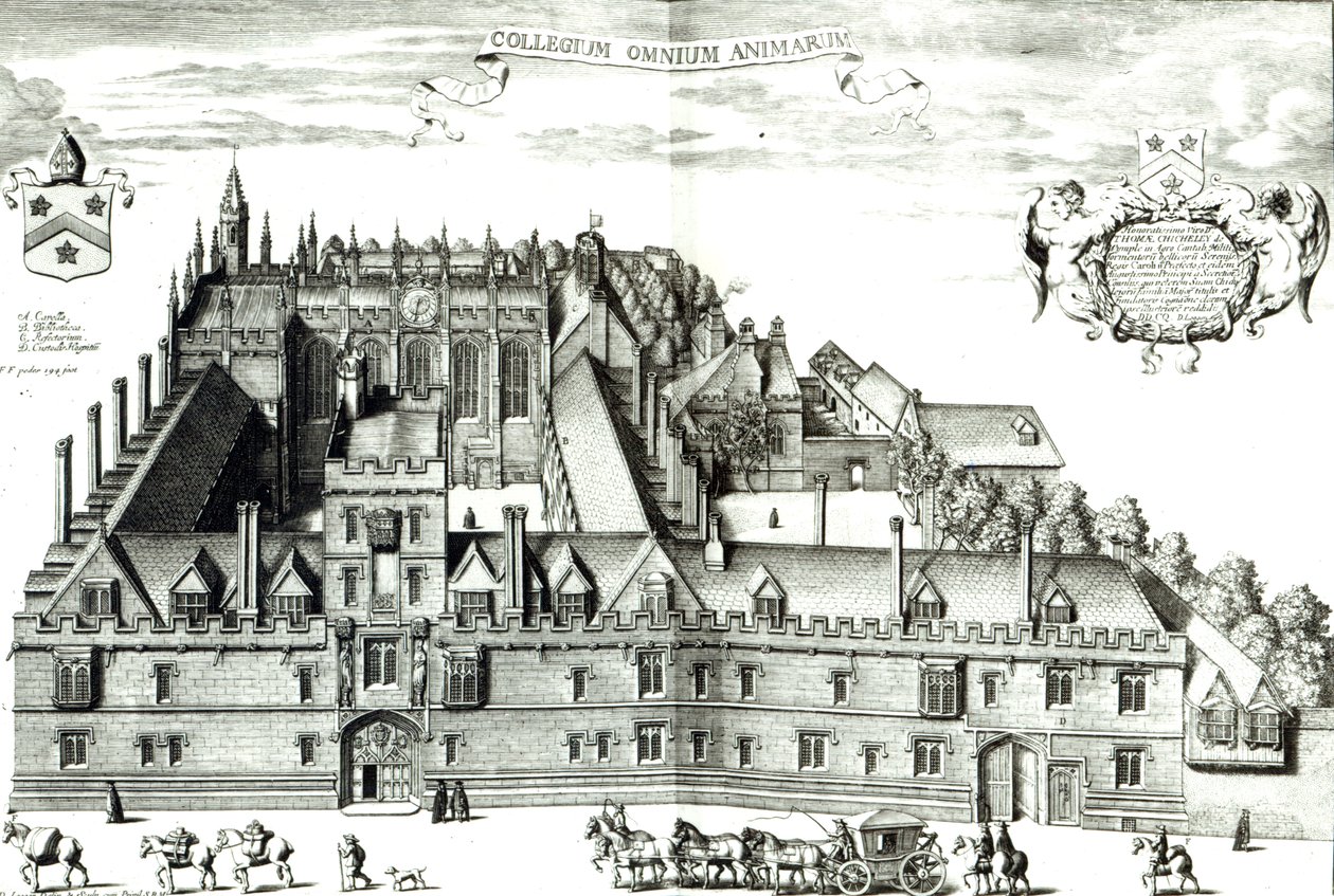 所有灵魂学院，牛津大学，1675年 作者 大卫·洛根（David Loggan）