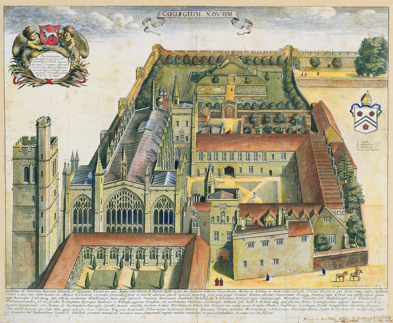 新学院，牛津大学，牛津说明”，1675出版 作者 大卫·洛根（David Loggan）