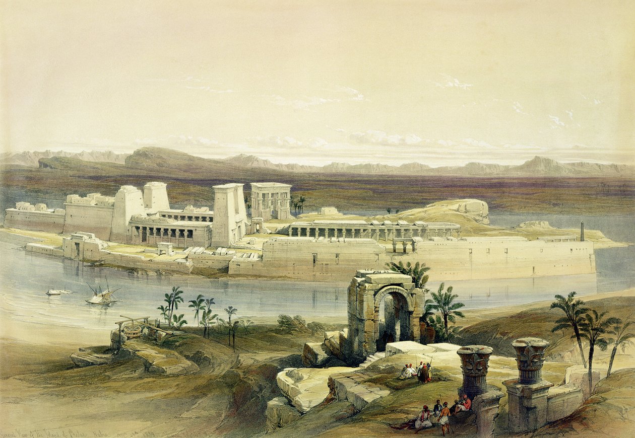 从埃及和Nubia，第1卷的菲莱岛，努比亚的全景 作者 大卫·罗伯茨