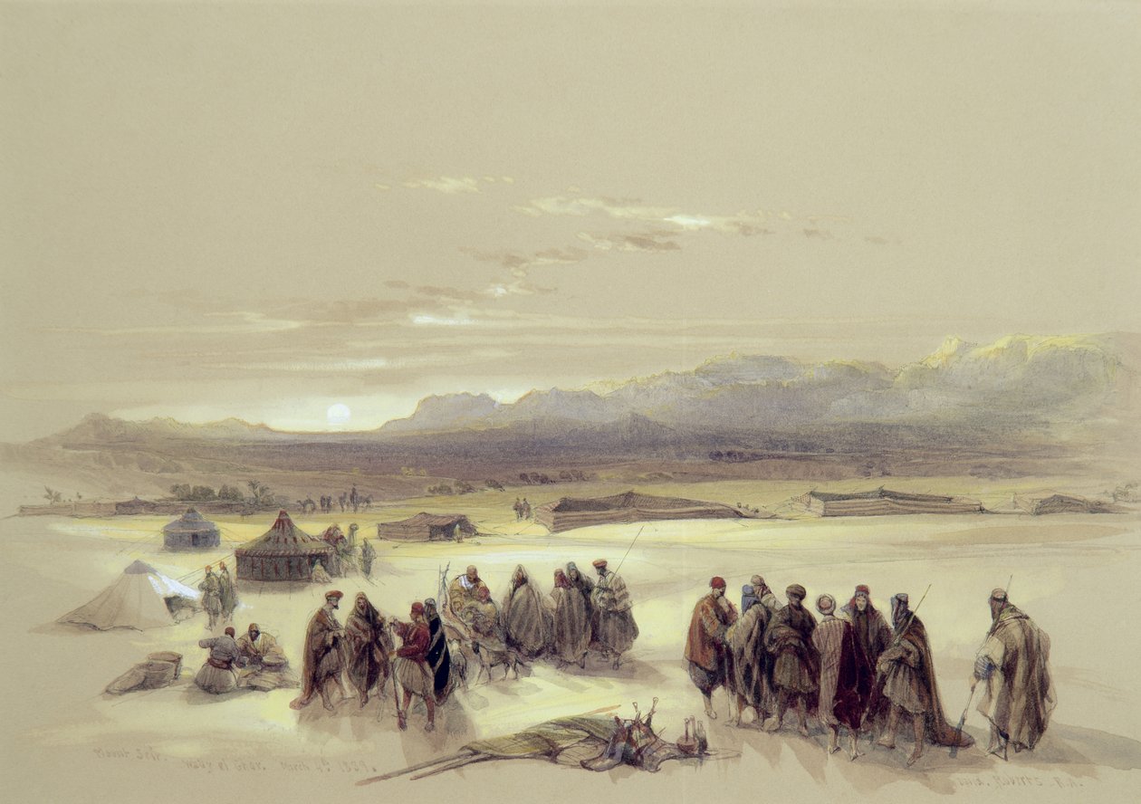 Mount Seir，Wady el Ghar，1839年3月4日 作者 大卫·罗伯茨
