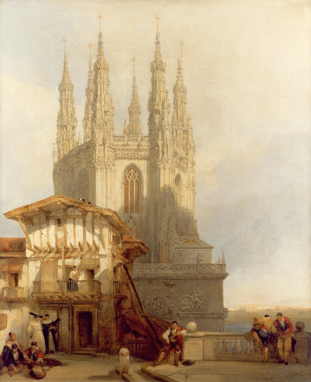 入口到北Transept，布尔戈斯大教堂，1835年 作者 大卫·罗伯茨