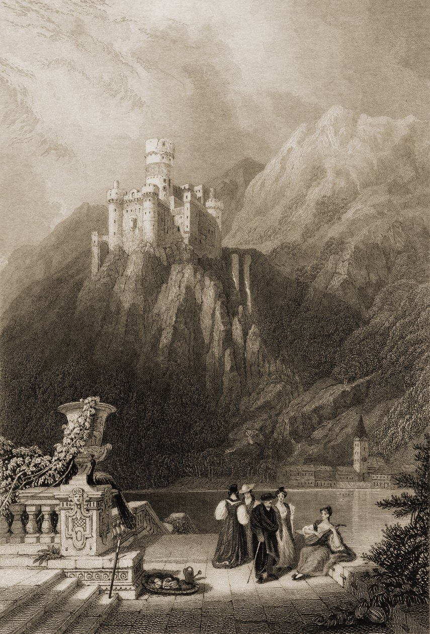Thurnburg城堡，由JT Willmore雕刻，1840年出版的“莱茵河朝圣者”的插图 作者 大卫·罗伯茨