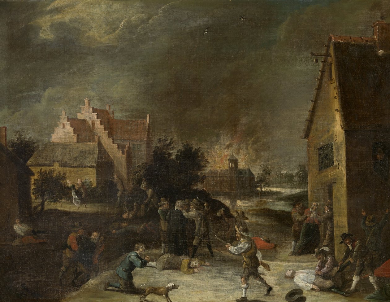 抢劫一个村庄 作者 大卫·特尼尔斯（David Teniers）