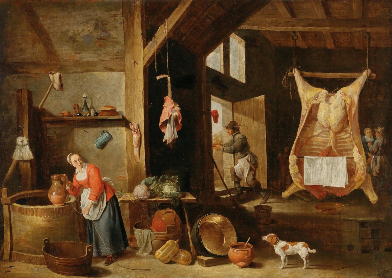 一家肉店的内部 作者 大卫·特尼尔斯（David Teniers）