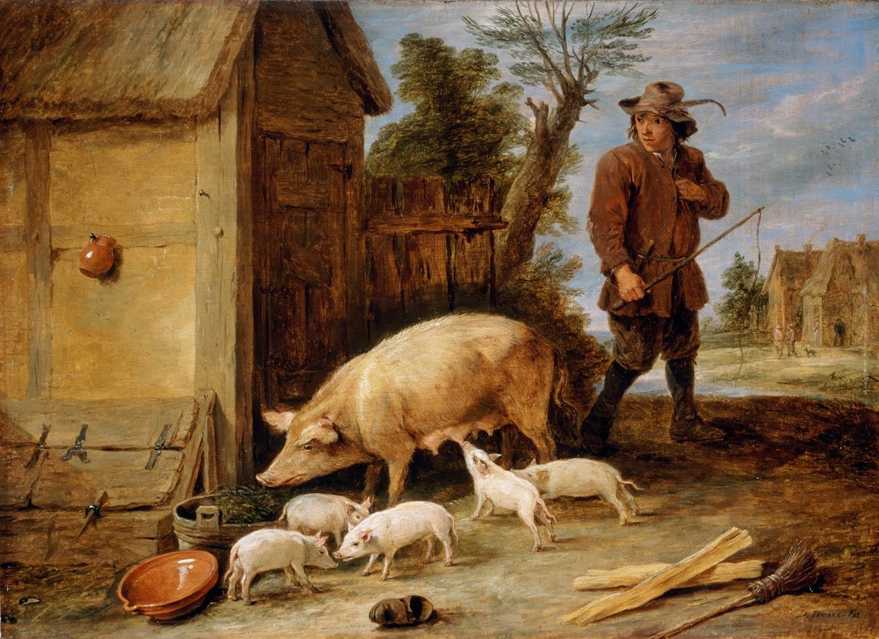 一头母猪和她的垃圾 作者 大卫·特尼尔斯（David Teniers）
