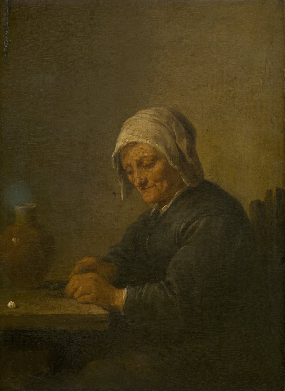 切烟的老妇人 作者 大卫·特尼尔斯（David Teniers）