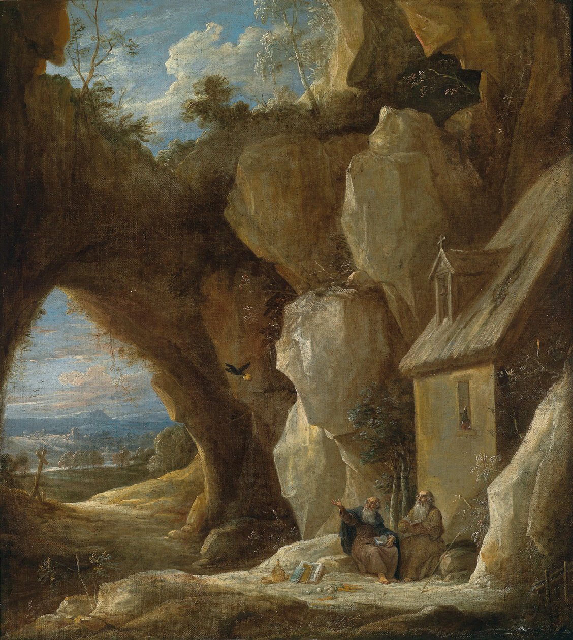 圣徒安东尼和保罗在沙漠中 作者 大卫·特尼尔斯（David Teniers）