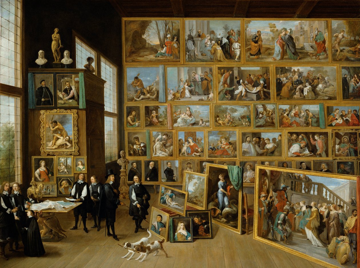 The Archduke Leopold Wilhelm在布鲁塞尔的画廊（维也纳艺术史博物馆，1650-52）布面油画，123 x 163 cm）.jpg 作者 大卫·特尼尔斯（David Teniers）