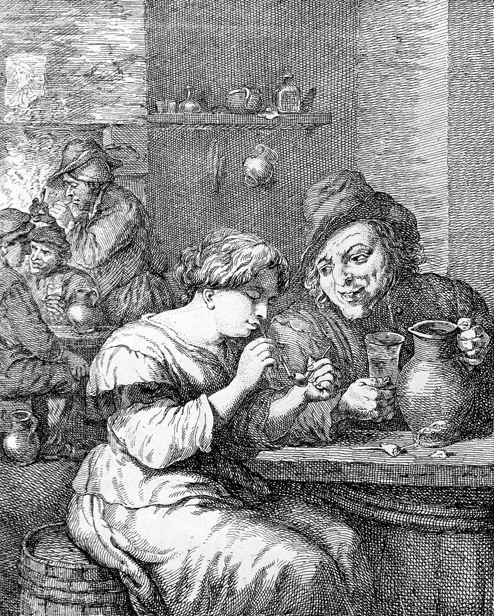 客栈的内部，由Coryn Boel蚀刻 作者 大卫·特尼尔斯（David Teniers）