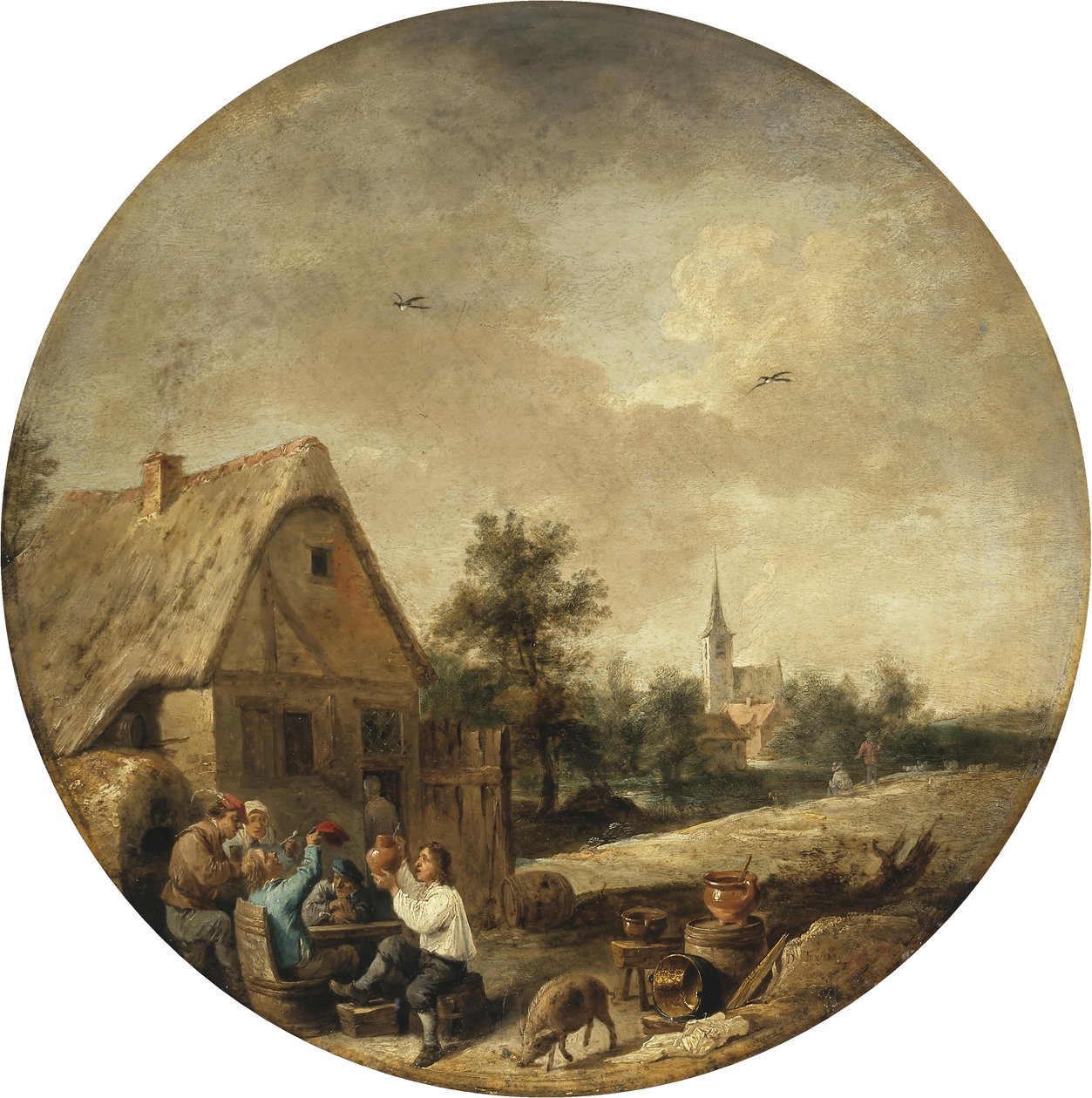景观与农村小酒馆 作者 大卫·特尼尔斯（David Teniers）
