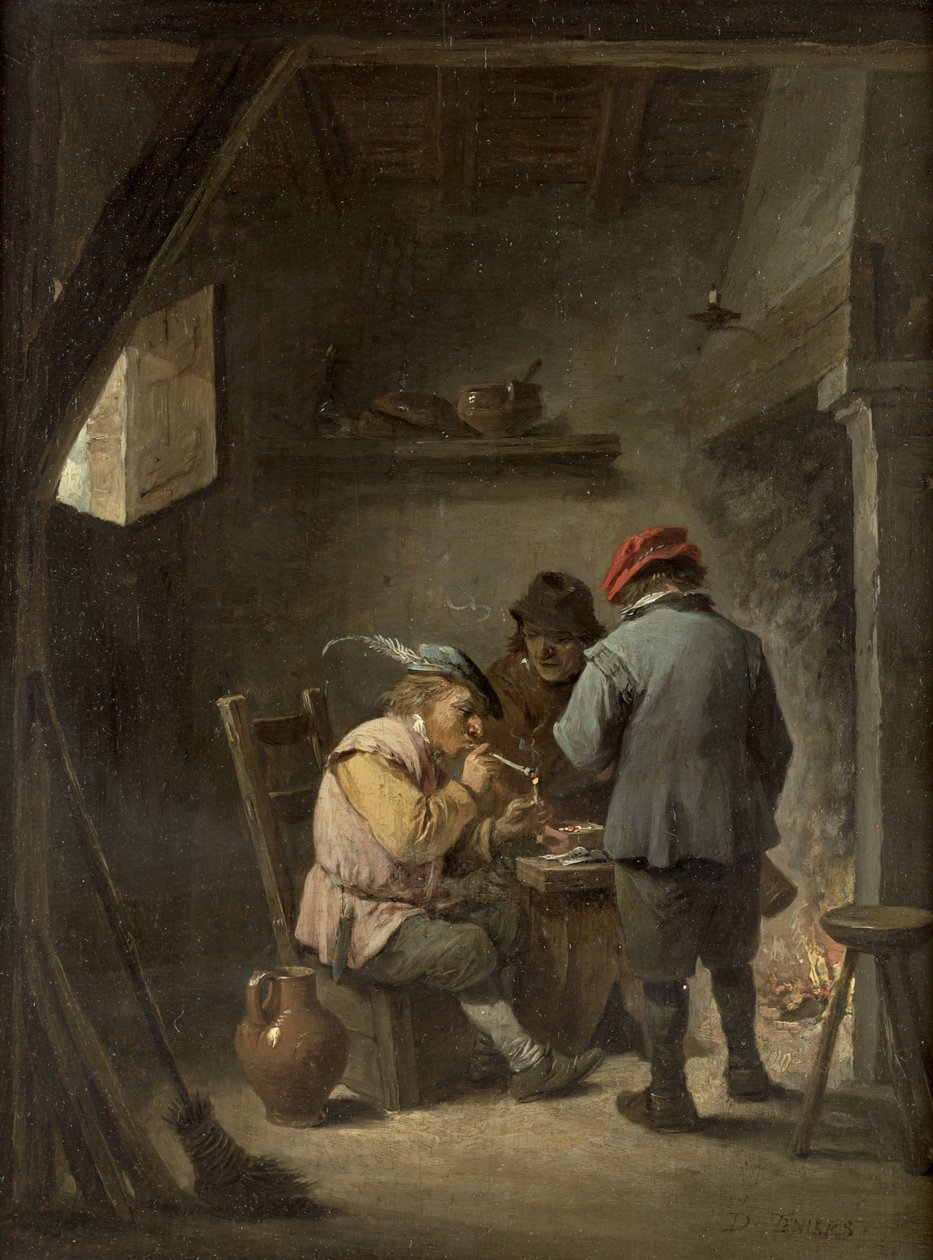 Inn Fire的农民 作者 大卫·特尼尔斯（David Teniers）