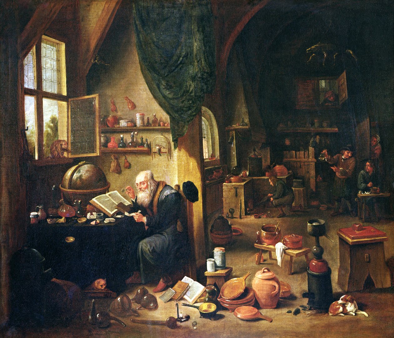 他的工作室里的炼金术士 作者 大卫·特尼尔斯（David Teniers）