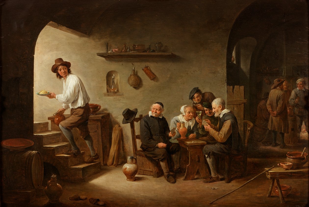 一个小酒馆的内部，c.1640 作者 大卫·特尼尔斯（David Teniers）