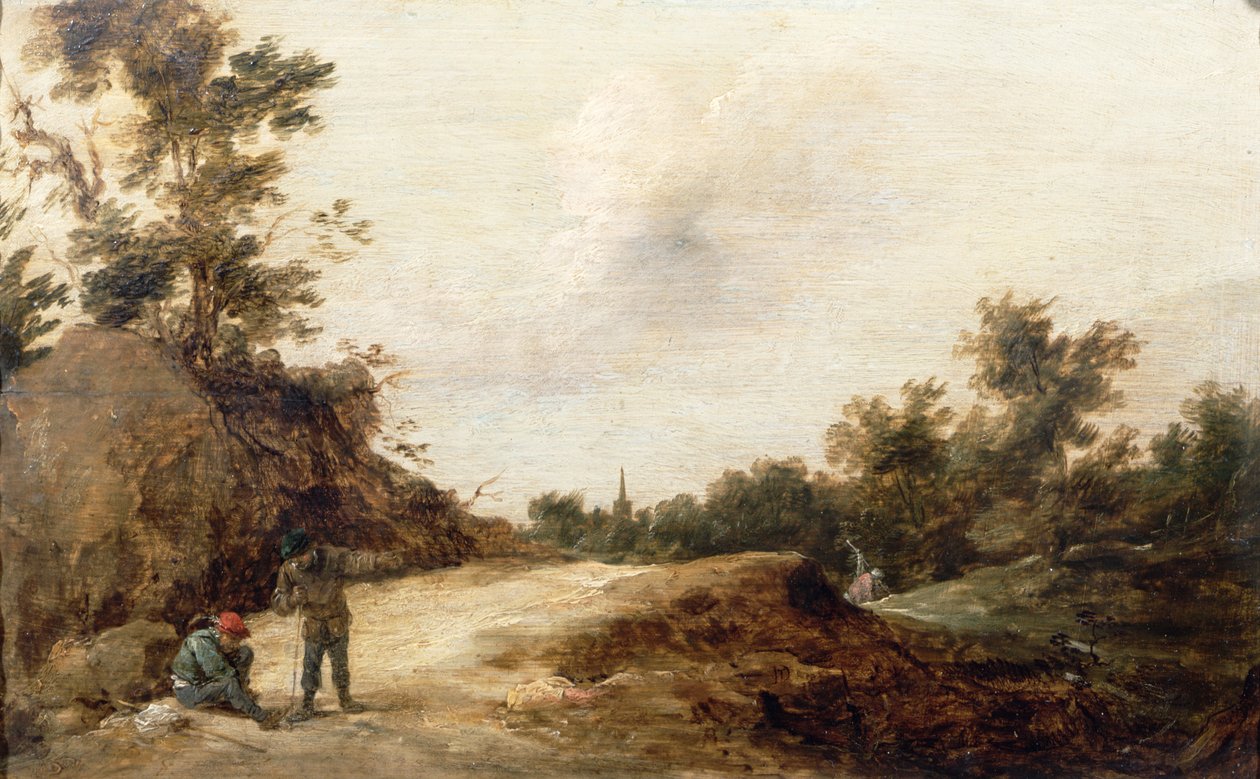 景观与旅行者（其中一对） 作者 大卫·特尼尔斯（David Teniers）