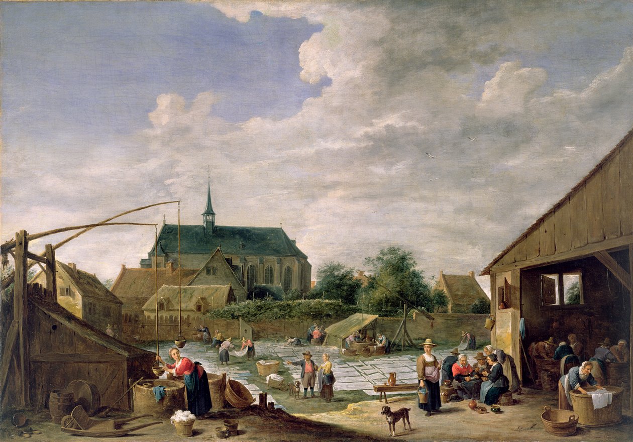 漂白场，c.1645 作者 大卫·特尼尔斯（David Teniers）