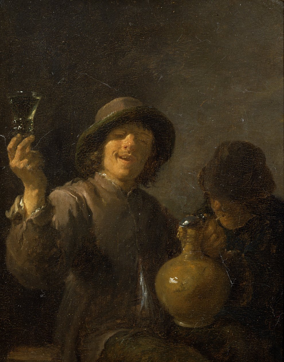两个布尔喝酒（面板） 作者 大卫·特尼尔斯（David Teniers）